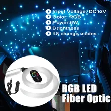 12 В 6 Вт RGB светодиодный волоконно-оптический Звездный потолочный двигатель Небесный потолочный комплект свет 150 шт. 0,75 м 2 м Оптическое волокно мерцание+ 28 ключ беспроводной RF