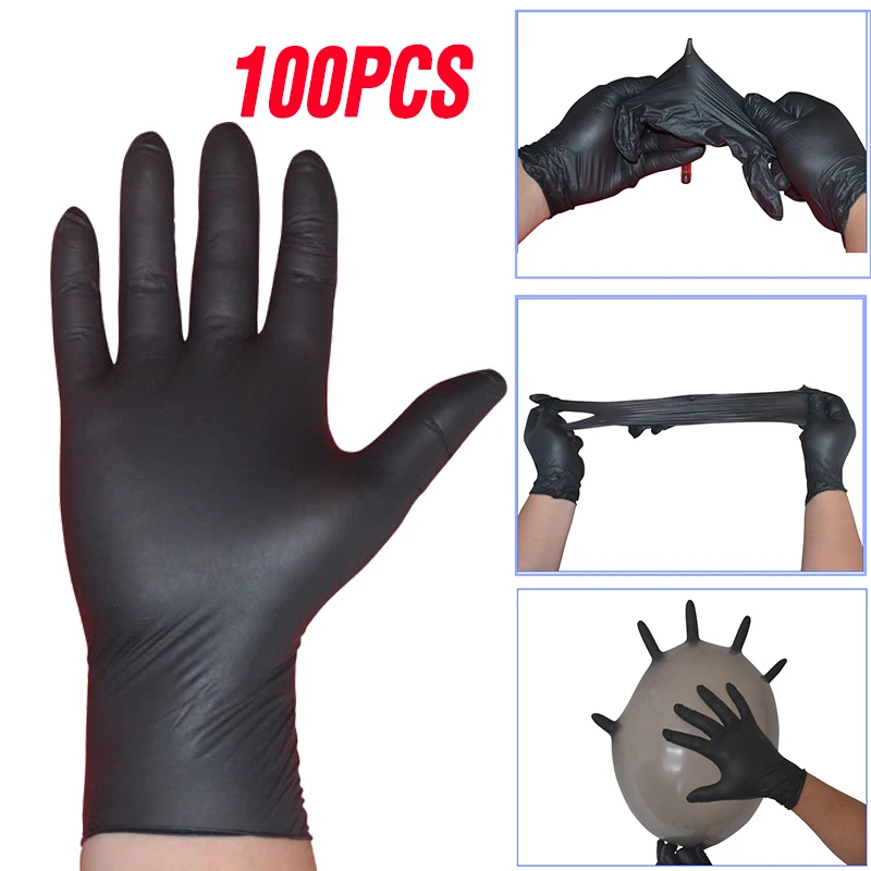 

100PCS Disposable Latex Gloves Left and Right Hand Universal For Home Cleaning/Work/Food/Rubber/Garden/Lab Gloves Anti-static