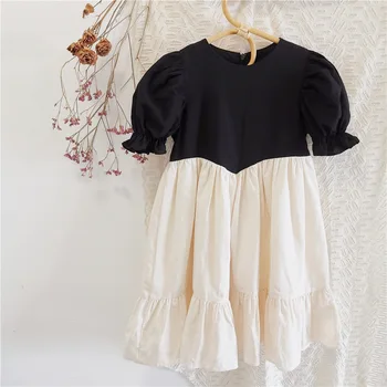 

Korean Women's 2020 New Net Court Puff Sleeve Mother-Daughter Outfit Parent-Child Matching Outfit dress