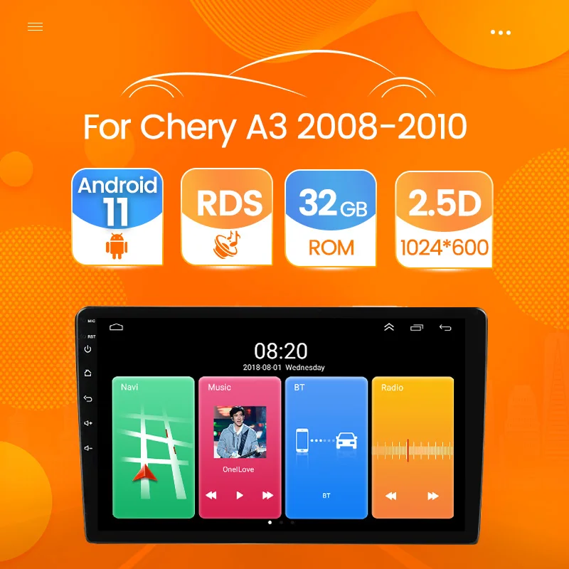 Сенсорный экран подходит для Chery A3 2008-2010 автомобильный мультимедийный плеер