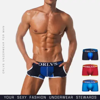 

New ORLVS Brand Sexy Men Underwear Boxers Cuecas playful Solid Gay Underwear calzoncillos hombre slips Male Shorts Sports