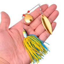 1pc 16g 17g 19g girador isca de pesca colher baixo wobbler spinnerbait iscas enfrentar barbo ganchos de metal artificial lantejoulas(China)