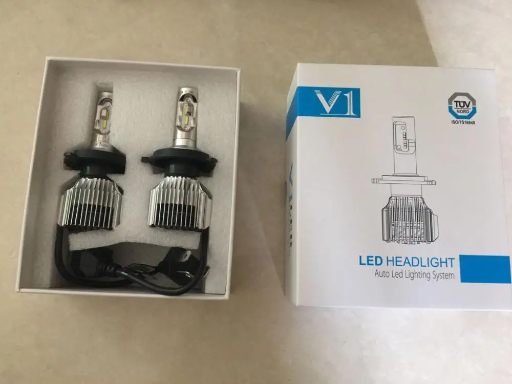 72W фары для V1 светодиодный лампы для передних фар 8000LM H1 H3 H4 H7 H11 HB3 HB4 Авто V1 светодиодный налобный фонарь может занять от 10 до 30V стайлинга автомобилей Замена фар автомобиля Kit