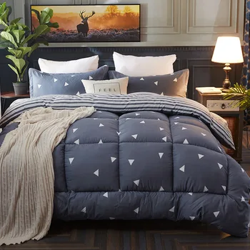 

Winter Quilt Printing Autumn And Winter Sanding Soft Keep Warm Cotton Comforter Household Products Thickened Gift Quilt
