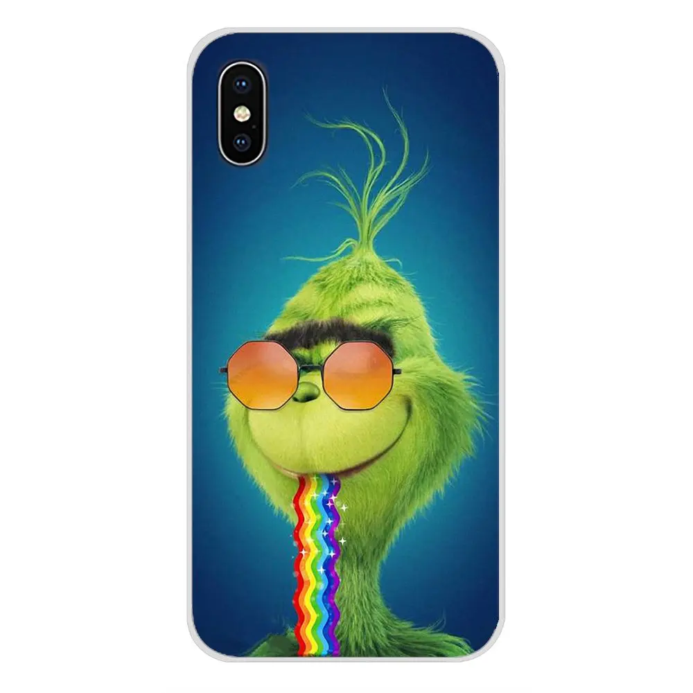 Дизайнерский чехол для Apple IPhone X XR XS MAX 4 4s 5 5S 5C SE 6 6S 7 8 Plus ipod touch 5 6 зеленый монстр Grinch палантин Рождество - Цвет: images 6