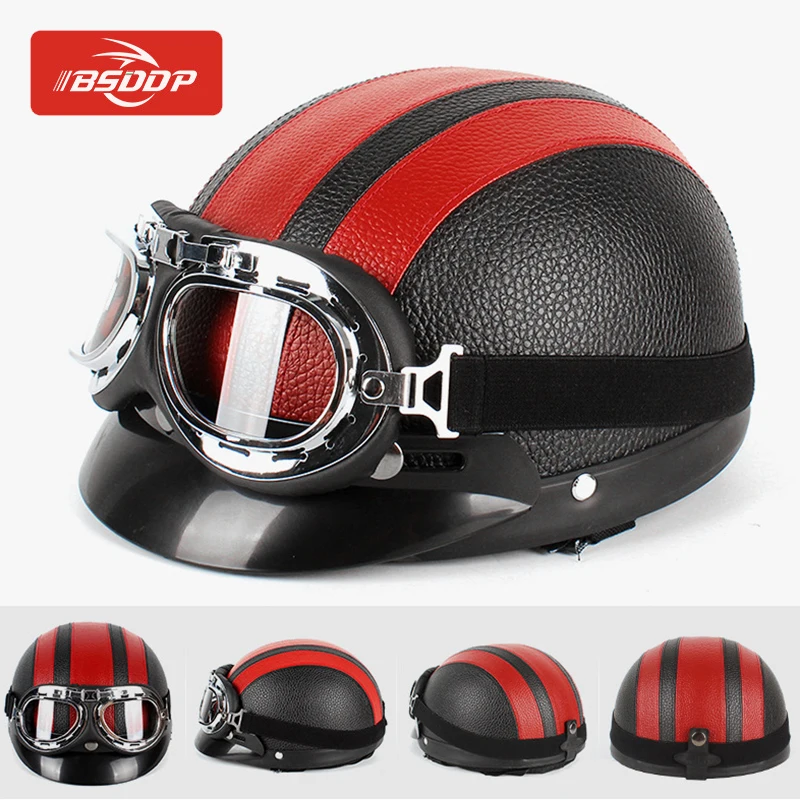 Мотоциклетный шлем + очки для скутера велосипедный Ретро Harley Davidson Fat Boy Special/ Sotail