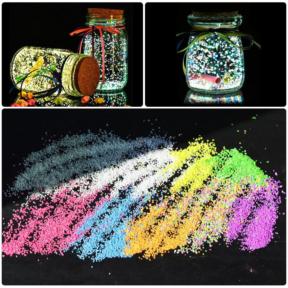 Aquarium Decoration Stones 10g DIY Fluorescent Super luminous Particles Decor Glow Pigment Bright Gravel Noctilucent Sand Glowing in the Dark Sand Powder