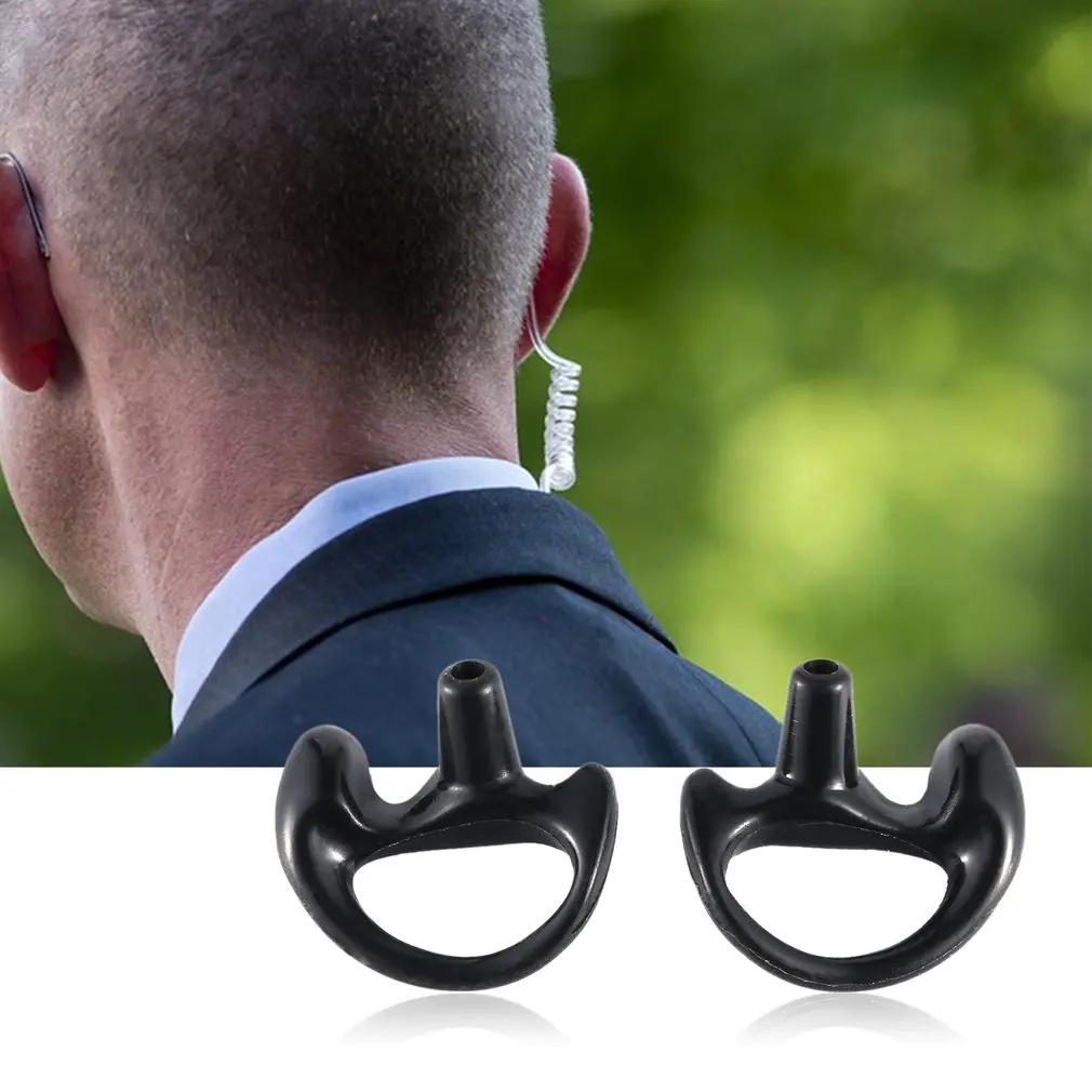 

Black 1 Pair Medium Silicone Earmold Earbud for all Two-Way Walkie Talkie Radio Air Acoustic Coil Tube Earpiece Headphone