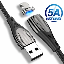 Магнитный кабель type C USB 5A, супер быстрая зарядка, кабели для передачи данных для huawei P30 P20 mate 20 Pro Lite, зарядное устройство для телефона, магнитный шнур USB C