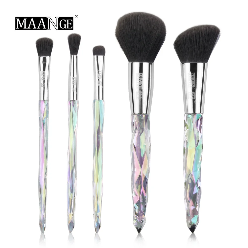 

Authentic MAANGE 5 Diamond Handle Makeup Brush Colorful Gradient Crystal Eye Shadow Brush Basic Makeup Tools concealer brush