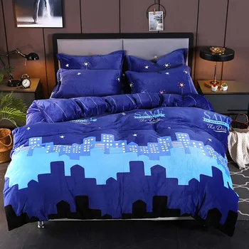 

YanTing 190G Printed Flannel Home Textile Bedding Set Skin Friendly And Comfortable Duvet Cover Europe Multisize Optional