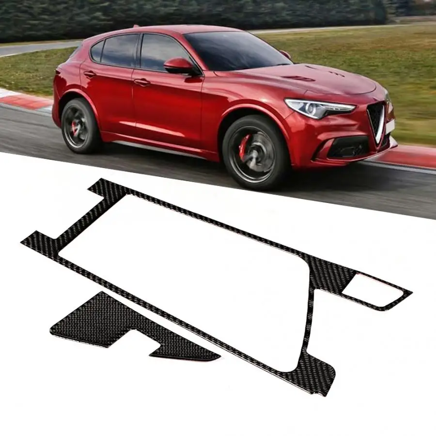 2 шт. подлокотник из углеродного волокна, рамка для отделки, подходит для Alfa Romeo Giulia, аксессуары для интерьера