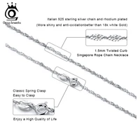 ORSA JEWELS 925 Sterling Silver Twisted Curb Singapore Rope Link Chain for Women Silver Necklace Jewelry Wholesale Gift SC02 2