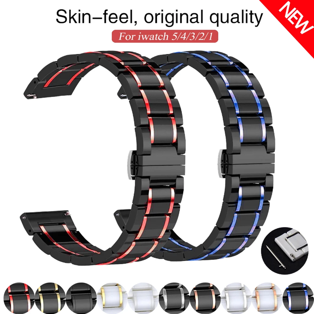 Suitable for Apple Watch 6 5 4 3 2 SE series luxury ceramic strap iWatch 544  40 42 38mm stainless steel ceramic strap wristband|Watchbands| - AliExpress