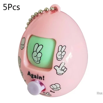 

New 5pcs Family Games Keychain Rock Paper Scissors Play Toy Egg Key Chain Ring Car Bag Pendant