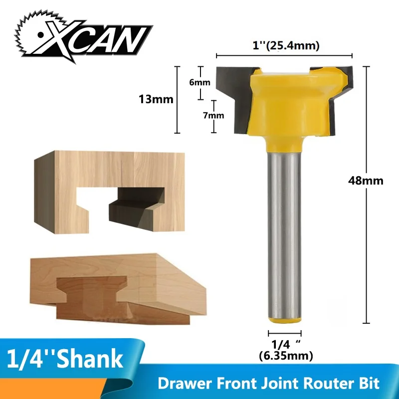 XCAN 1/4 ''(6,35 мм) Хвостовик ящика замок шарнир фрезы Замочная скважина резак для деревообработки фрезерование Т-образный слот древесины фрезы