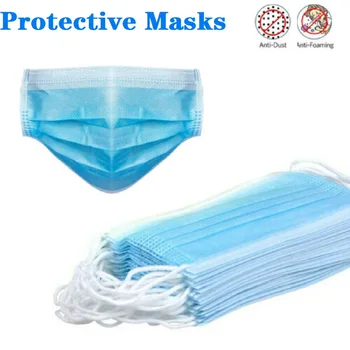 

10/20/50Pcs Adult Ear loop Filter Masks Disposable Masks 3 Ply Mouth Masks Non-Woven Anti-Dust Safe Breathable Face Mouth Mask