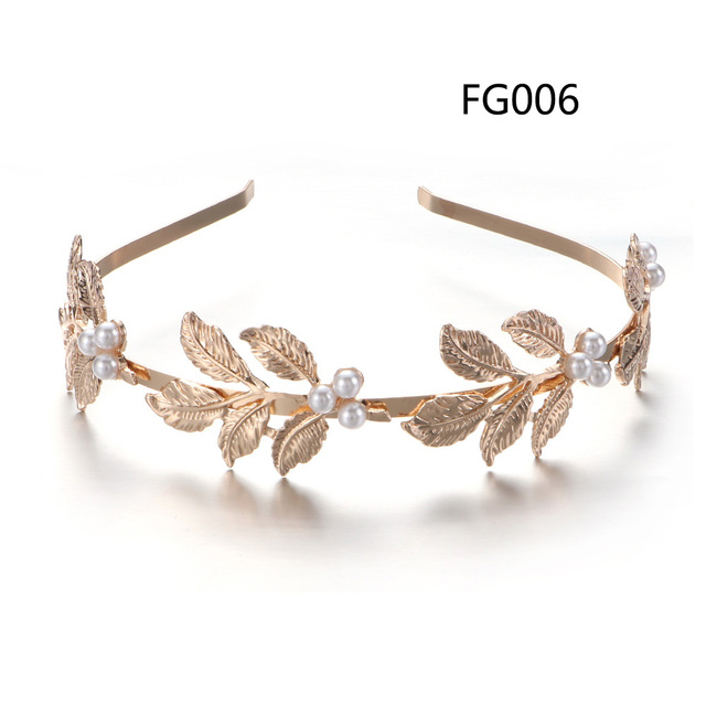 Gold leaf wedding roman bride greek women hair accessories bride head jewel headband head tiaras crown jewelry Hair Hoop