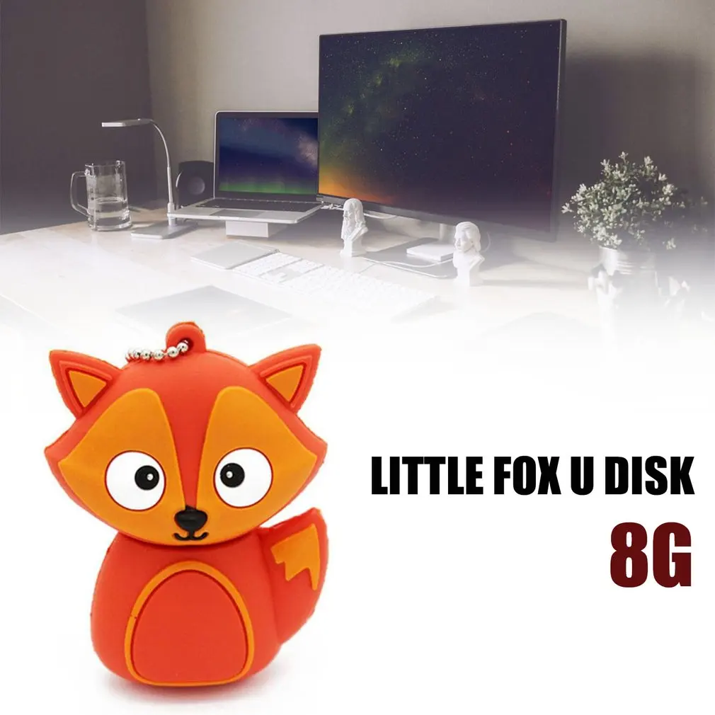 Креативная мультяшная Лисичка флеш-накопитель портативный USB 2,0 u-диск внешняя карта памяти для ноутбуков PC notebook