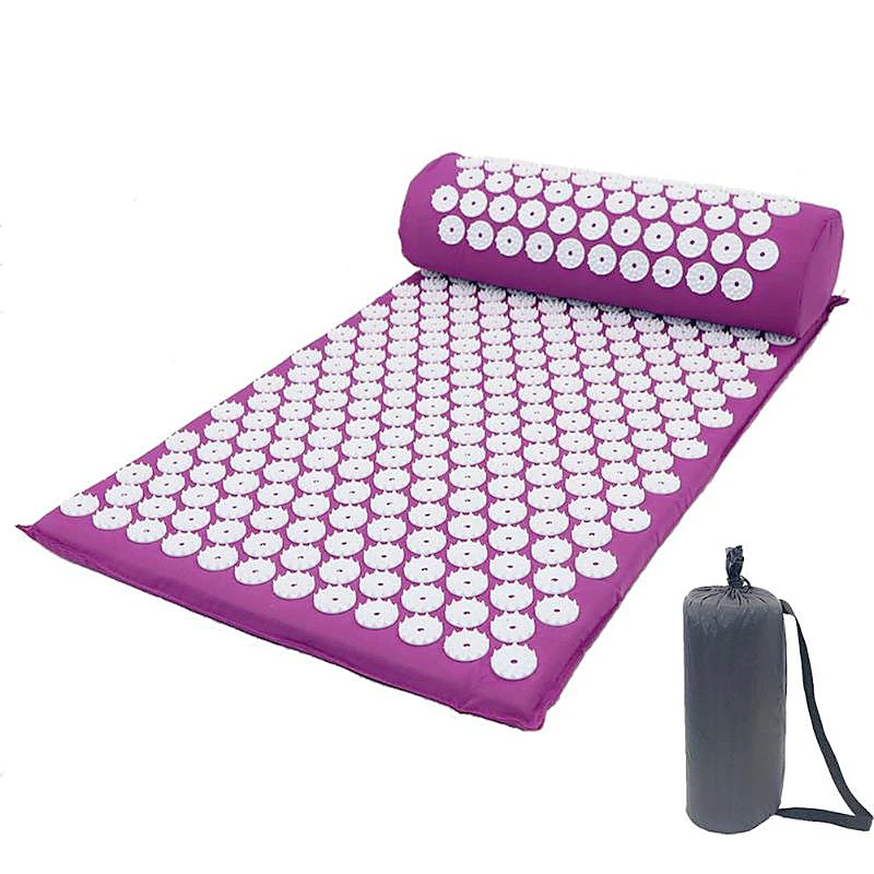 Acupressure Mat with Pillow Fitness Cushion Yoga Mat Relieve Stress Back Body Pain Spike for Home Pad Mattress Massage Set