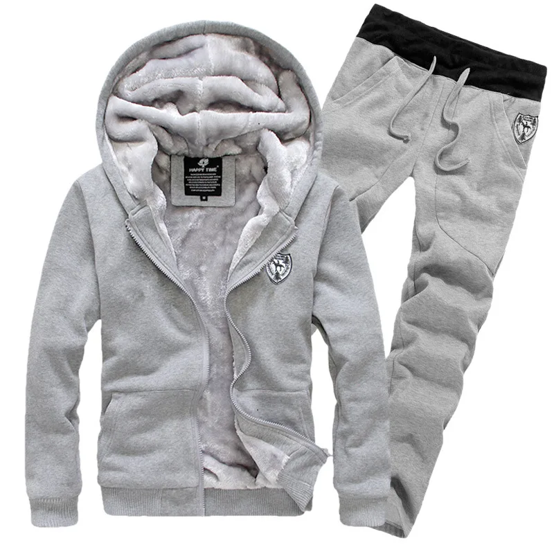 Zogaa/Новинка года; модная мужская одежда; сезон осень-зима; плотная Корейская версия; с капюшоном+ брюки; мужская одежда; демисезонная куртка; мужская одежда