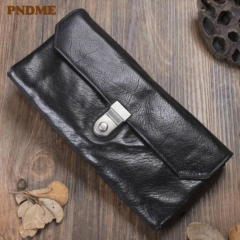 fashion-casual-natural-genuine-leather-men's-long-clutch-wallet-vintage-designer-first-layer-cowhide-women-lock-phone-coin-purse