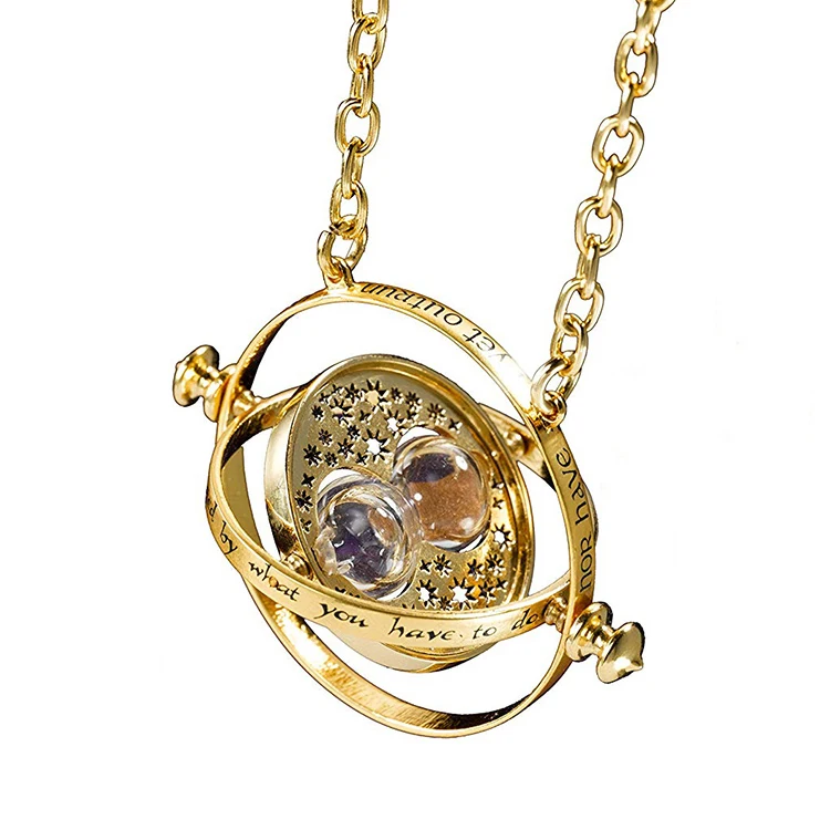 

Hari Poter Time Turner Necklace with Wooden Mirror Box Noble Collection