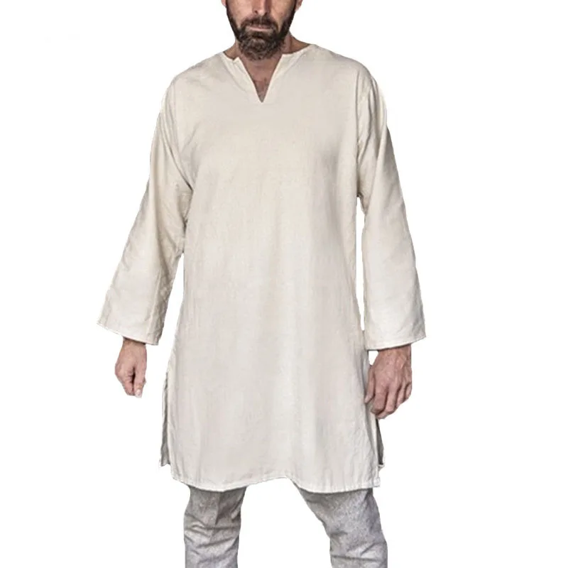 Средневековая мужская туника костюм топ сцена охотник косплей рубашка Garb одежда