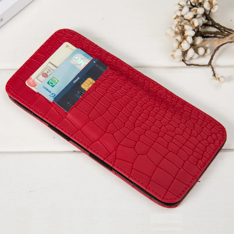 

PU Women Long Purse Crocodile Purse Flip Velcro Ultra Thin Wallet Card Bag Fashion Women Wallets Card Holder Banknote Folder