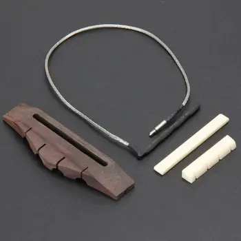 

Wooden Bridge Piezo Saddle Nut For Hawaii Ukulele 4 String Guitar Parts
