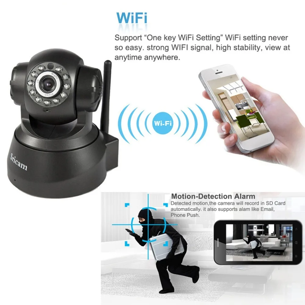 Sricam SP012 720P IP камера беспроводная wifi Домашняя безопасность детский монитор Onvif P2P пульт дистанционного управления для телефона 1.0мп камера видеонаблюдения CCTV