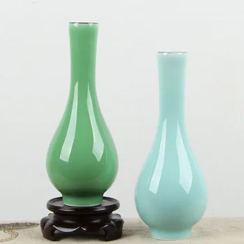 

Chinese Retro Celadon Ceramic Flower Vase Home Decoration Modern Art Flower Vase Plant Holder Desk Hydroponics Device Room Decor