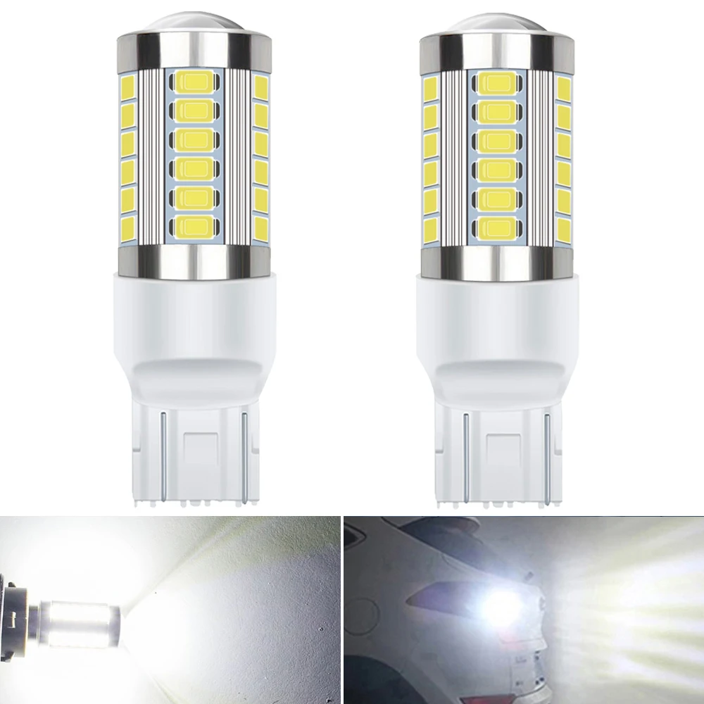 2x LED Bulb T20 7443 W21W 1156 BA15S P21W Canbus No Error Auto Backup Reverse Lamp Car Brake Bulbs 3157 3156 3047 white | Автомобили и