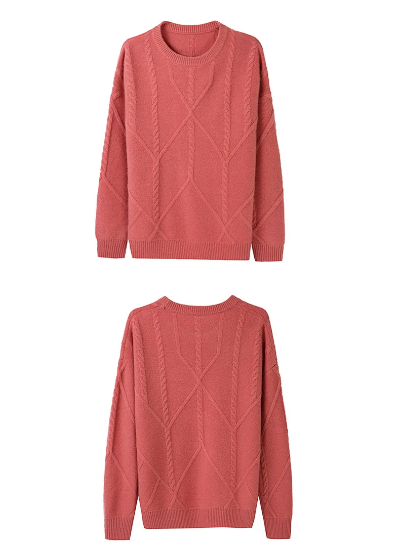 XJXKS winter new thickening wool knit sweater women pullover loose large size comfortable casual women sweater