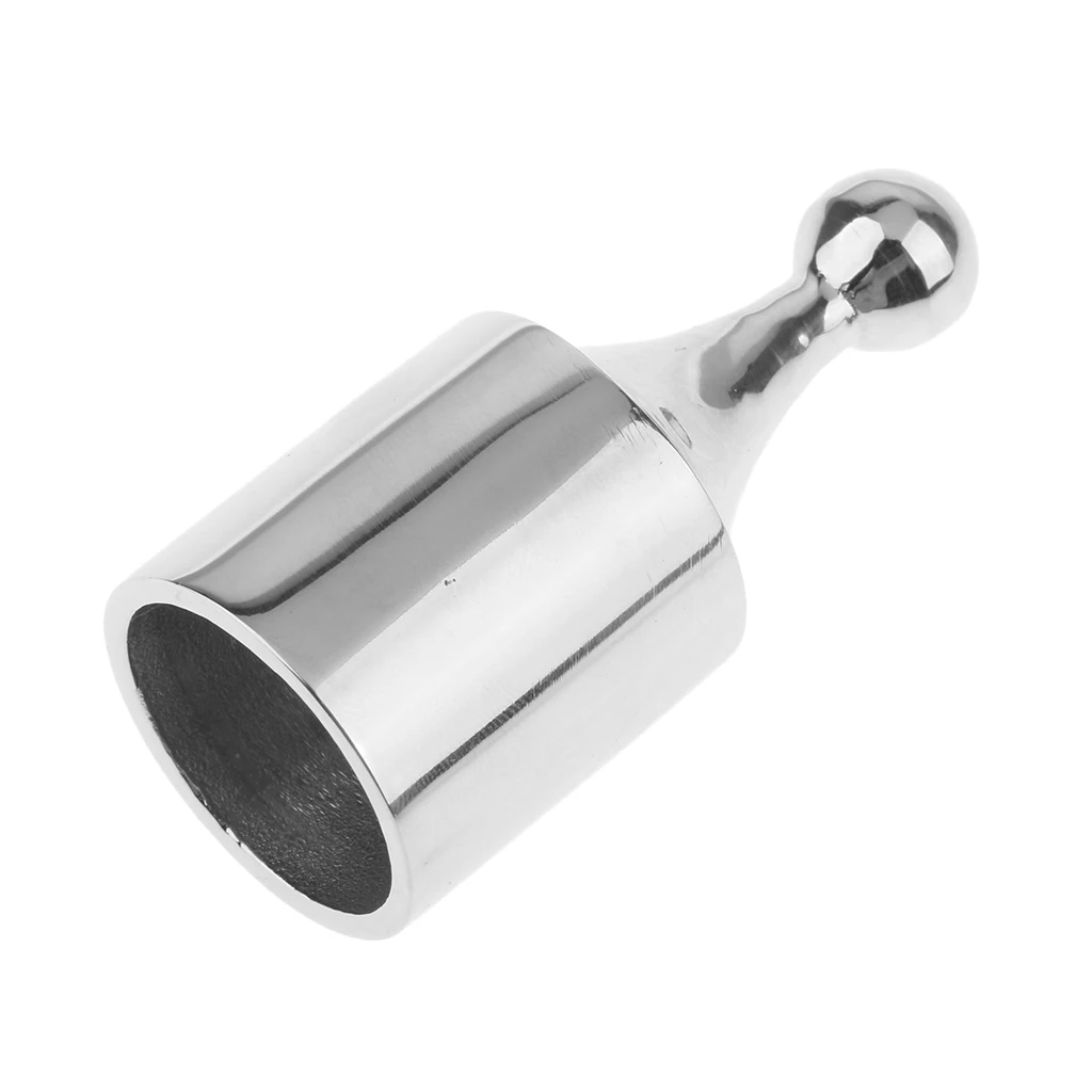 Bimini Top Eye End Cap Boat Fittings Stainless Steel Marine Hardware, Fits 7/8 inch 22mm OD Round Tube, Silver