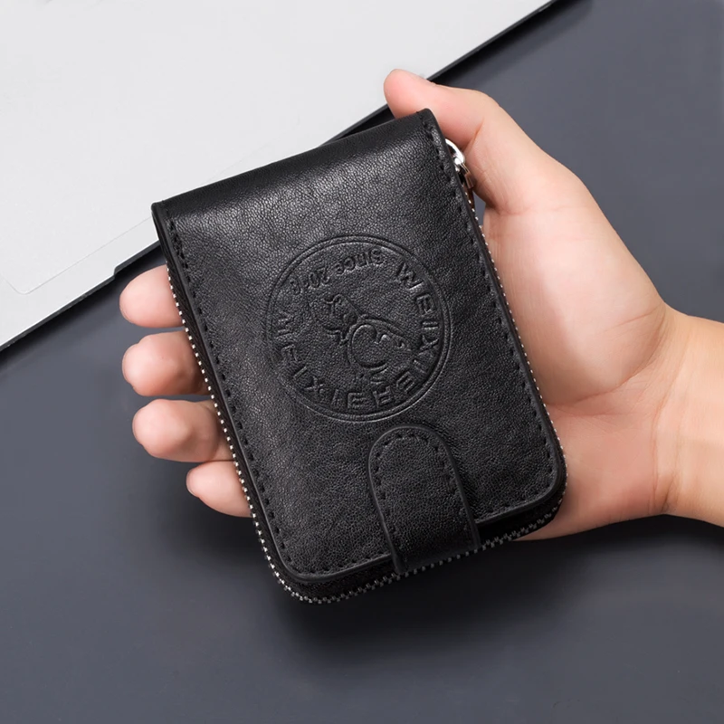 

Litthing Small Cards Pack Cash Pocket Leather Card Wallet Men Business Bank Card Holder Thin Credit Card Case Convenient
