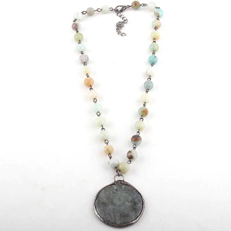Модное ювелирное изделие, натуральный камень, четки, цепочка, камень, ниспадающее ожерелье на шею, женское этническое ожерелье