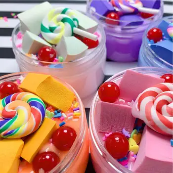 

Kids Stress Reliver Simulate Lollipop Marshmallows Cake DIY Slime Toy slime extras DIY Polymer Addition Slime Accessories Toy