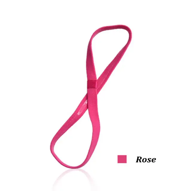 Women Stretch Sports Yoga Hairband Headband for Men Sport Running Fitness Headbands Elastic Anti-slip Sweatband Gym Headbands Rose