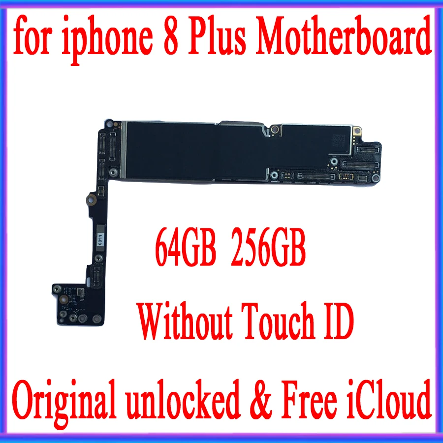 

Black White Gold for iphone 8 Plus Motherboard with/without Touch ID ,Original Factory unlocked Mainboard, 64GB 256GB