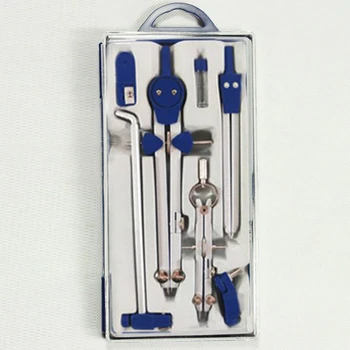 

High quality Alloy Drawing Drafting Spring Set Technical School Trimmability Compasses With Long Rod