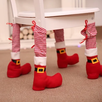 

Christmas Chair Leg Cloth Cover Table Foot Design Home Party Dinner Ornaments