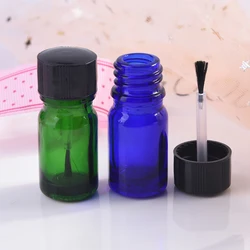 5ML 10ml Portable Nail Polish Varnish Empty Bottle Make-up Container With Brush Useful Glass Containers Glass Jar With Lid New