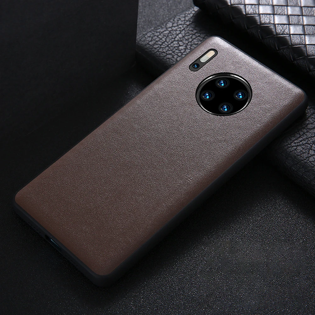 Чехол из воловьей кожи в стиле ретро для huawei mate 30 Pro, полный корпус, противоударный защитный чехол, мягкий ТПУ чехол с защитой от падения - Цвет: Coffee