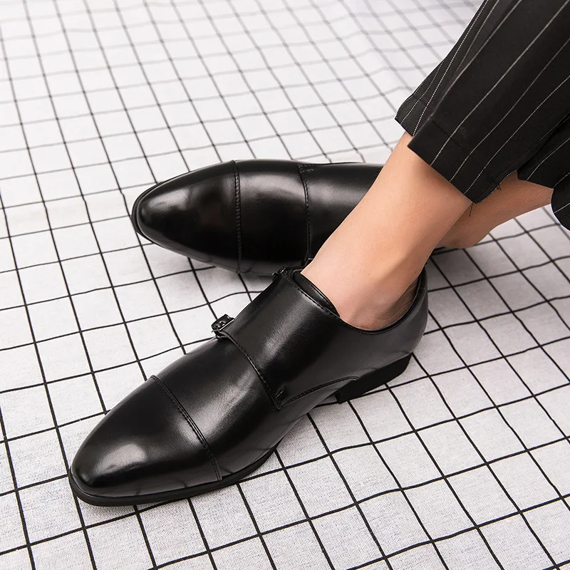 Мужские деловые модельные туфли в британском стиле; Schuhe Herren; деловые кожаные туфли с пряжкой; большие размеры