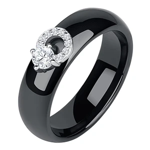Black Rings Женское кольцо в форме клубники с кристаллами, ювелирное кристаллическое кольцо, европейские инкрустированные Стразы, модное здоровое керамическое кольцо для женщин - Цвет основного камня: Black Rings
