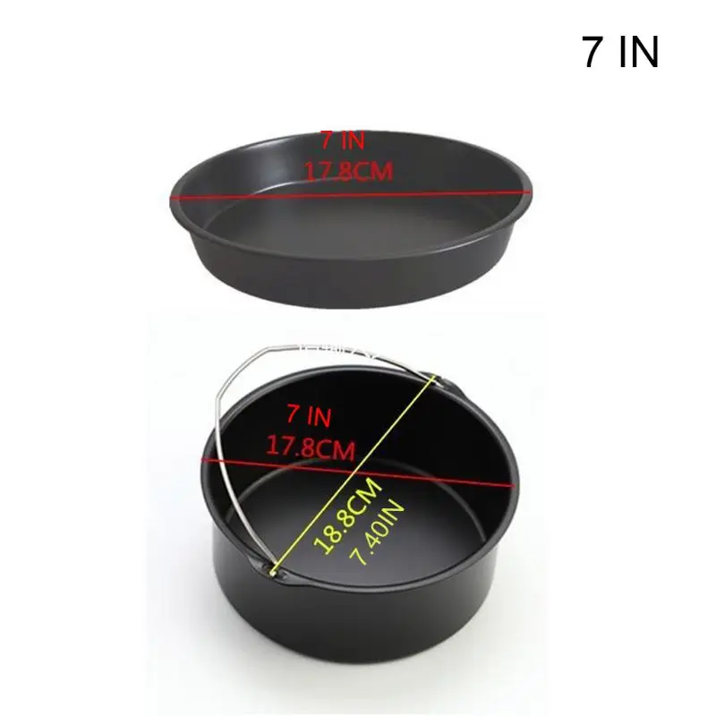 New 9pcs/set 6/7/8 Inches Air Fryer Accessories Kitchen Pizza Tray Grill Toast Rack
