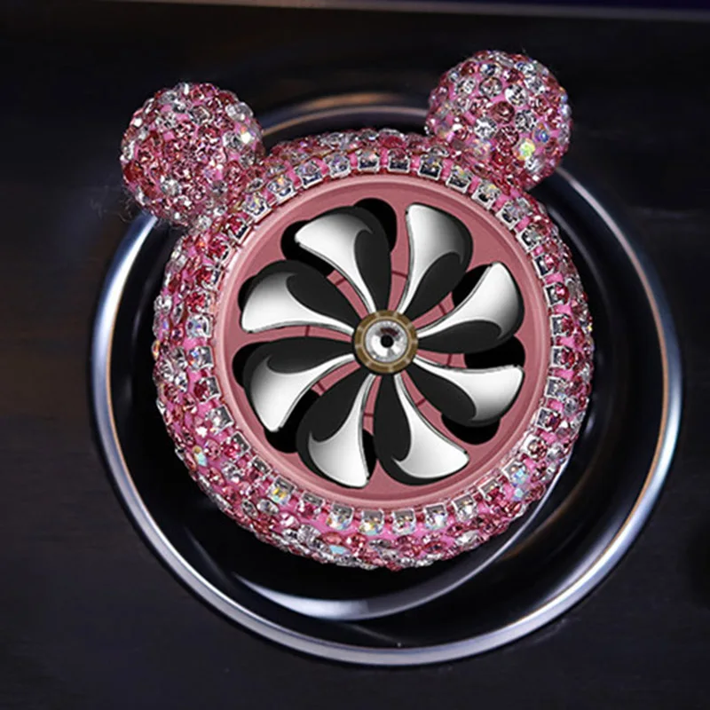 Bling Crystal Car Perfume Outlet Vent Clip Car Air freshener Interior In Auto Accessories For Girl Ladies Women Car Fragrance - Название цвета: Розовый