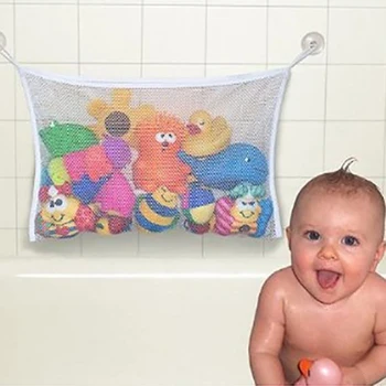 Baby Bathroom Mesh Bag Sucker Design For Bath Toys Bag Baby Kids Toy Storage Mesh Toy Bag Net Infant Bathing Hanging Organizer 1