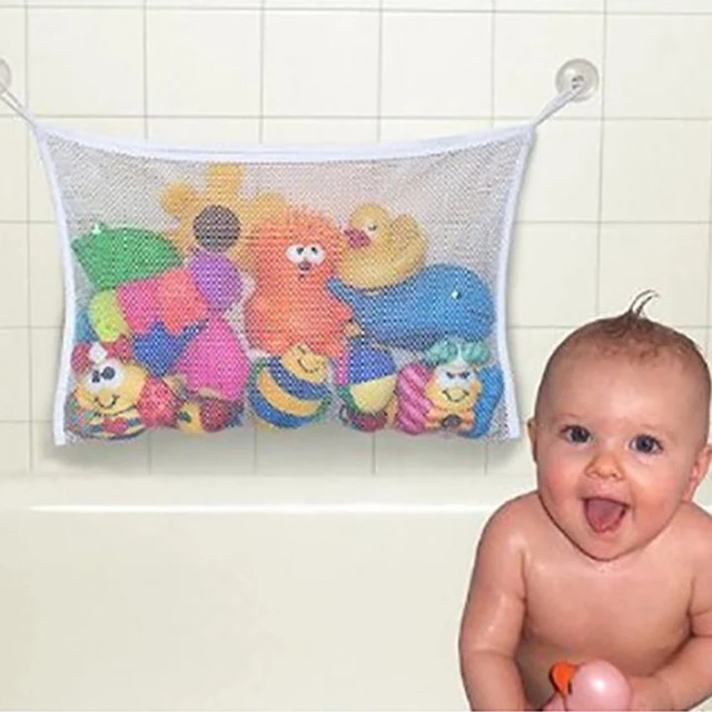 Baby Bathroom Mesh Bag Sucker Design For Bath Toys Bag Baby Kids Toy Storage Mesh Toy Bag Net Infant Bathing Hanging Organizer 1